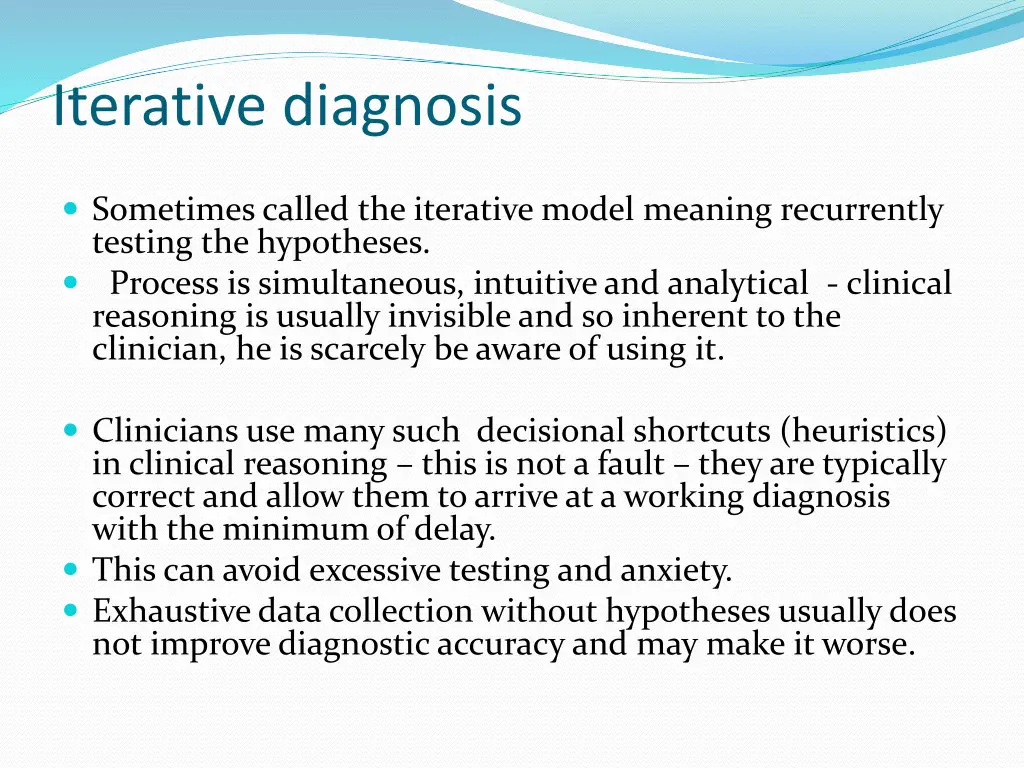 iterative diagnosis