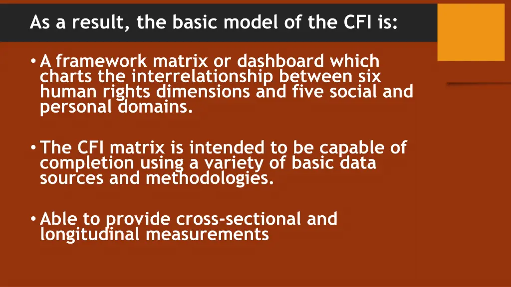 as a result the basic model of the cfi is