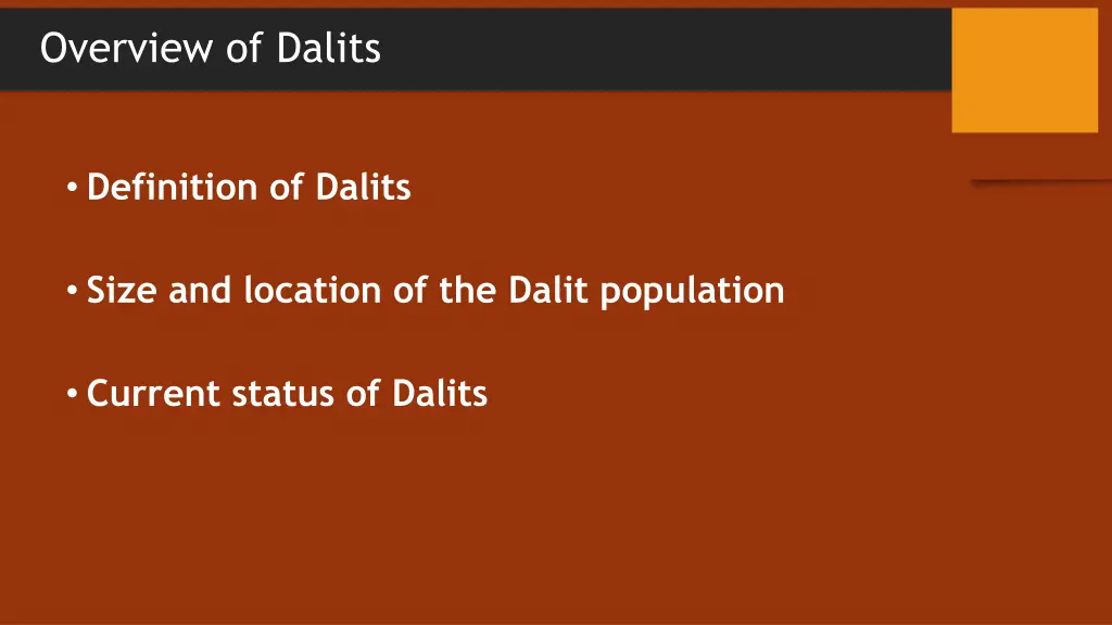 overview of dalits