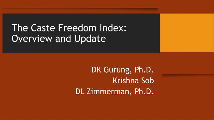 the caste freedom index overview and update