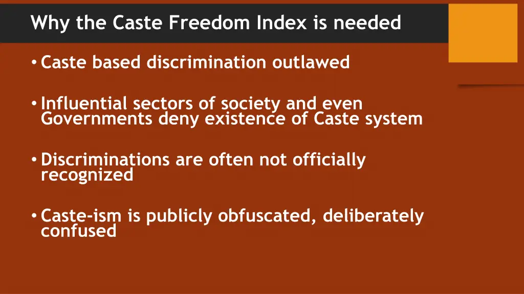 why the caste freedom index is needed