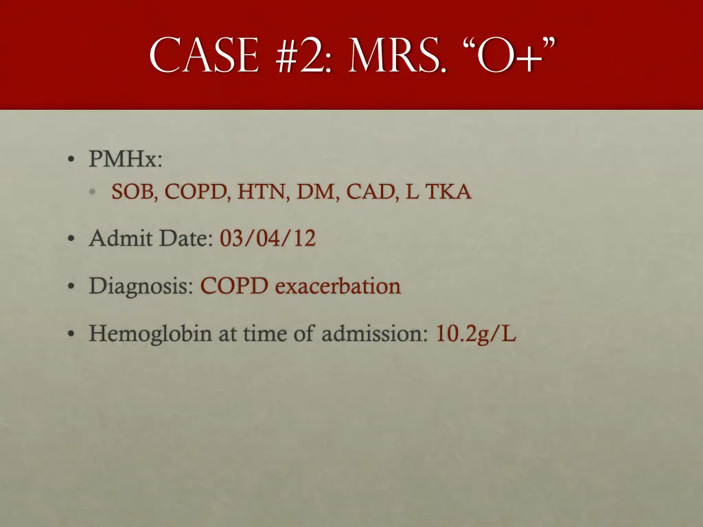 case 2 mrs o