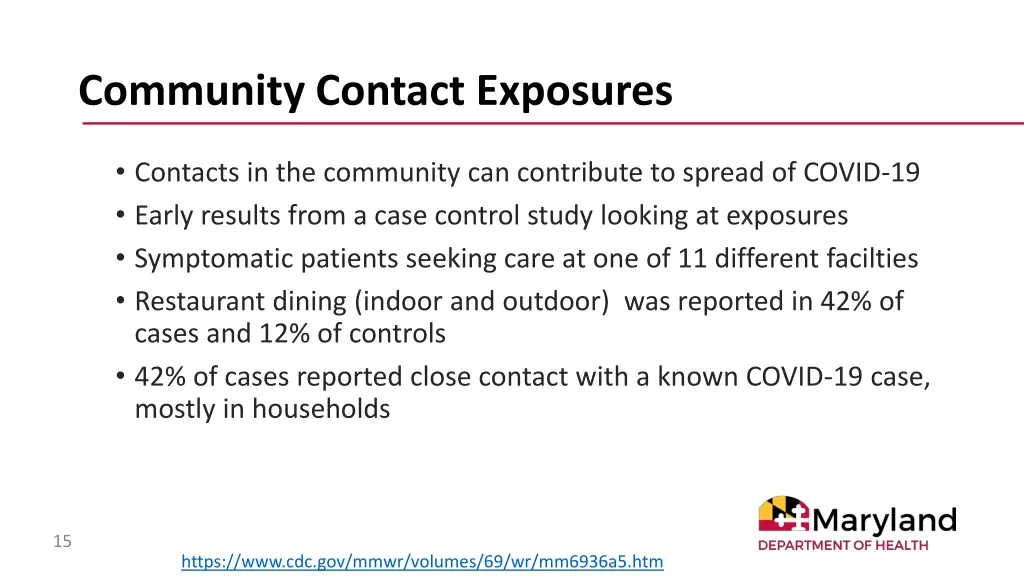 community contact exposures