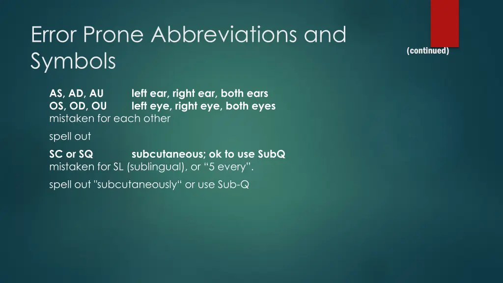 error prone abbreviations and symbols 3