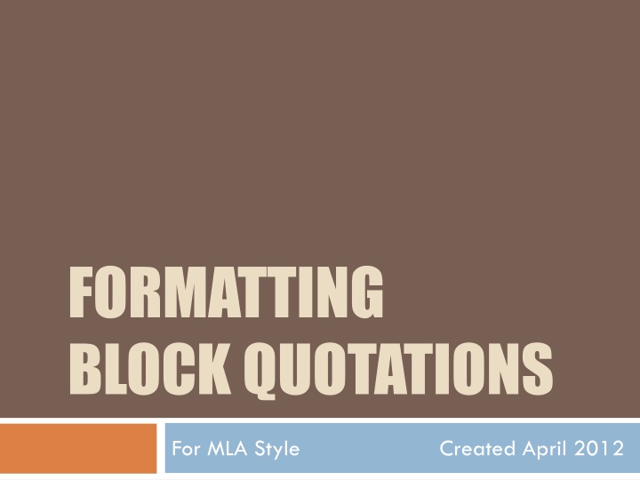 formatting block quotations