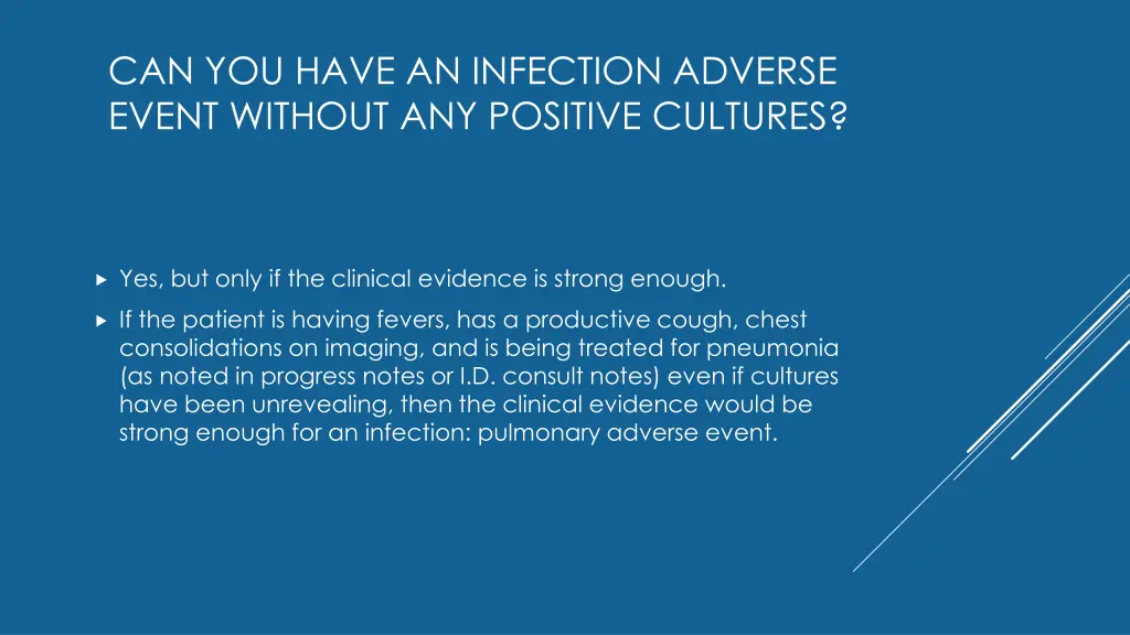 can you have an infection adverse event without