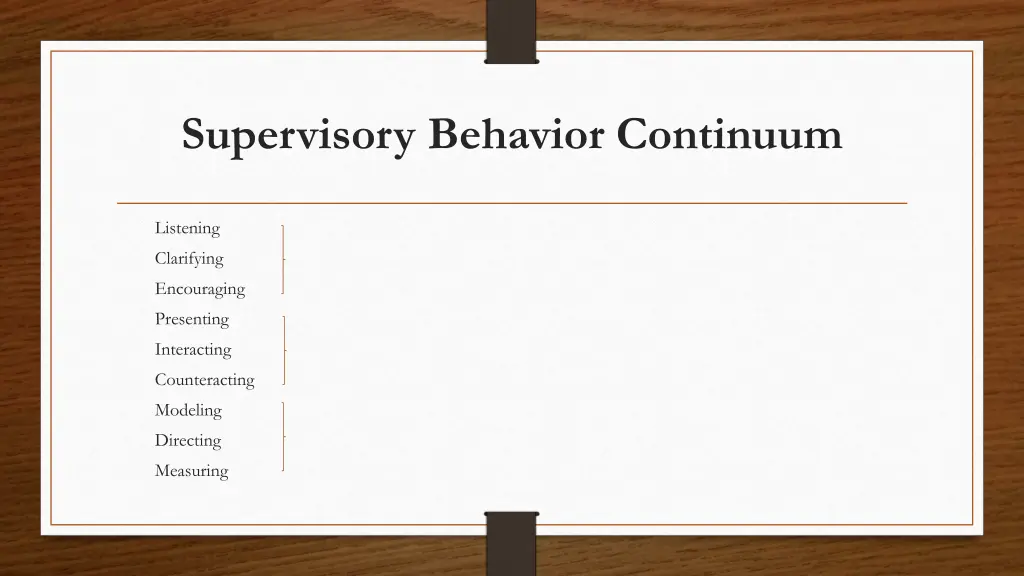 supervisory behavior continuum