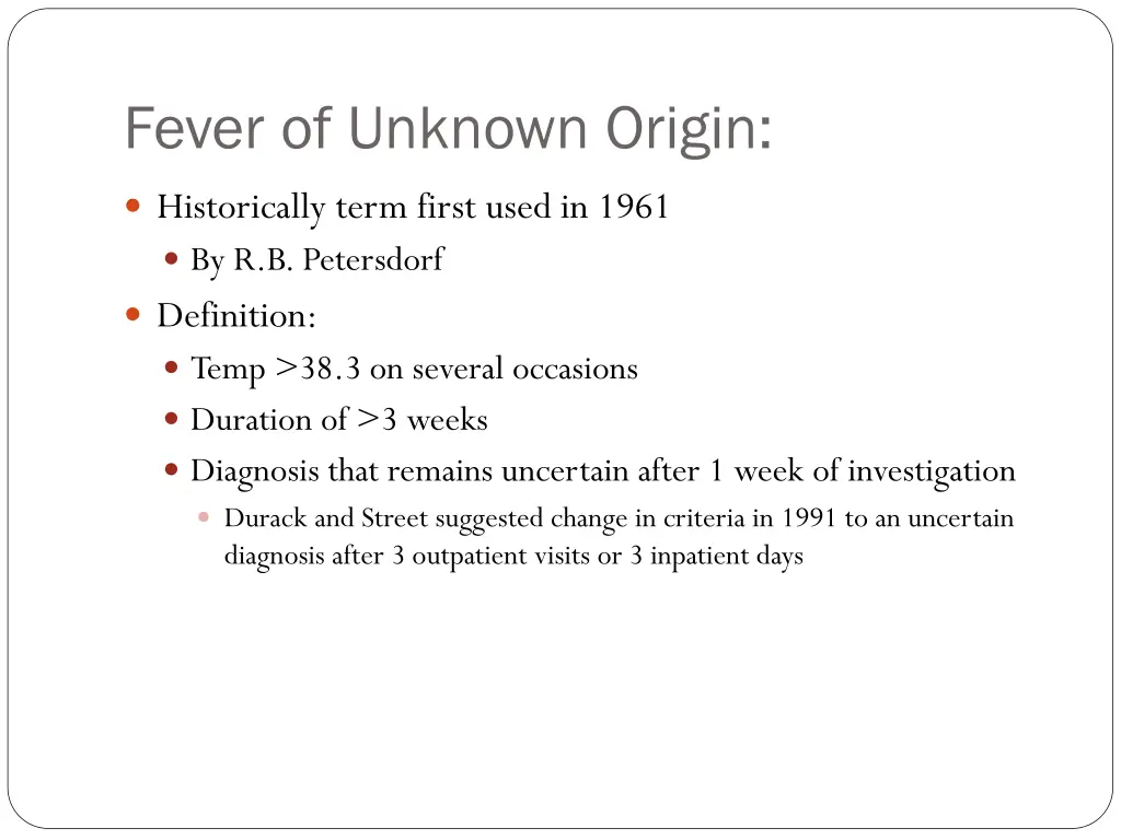 fever of unknown origin 1