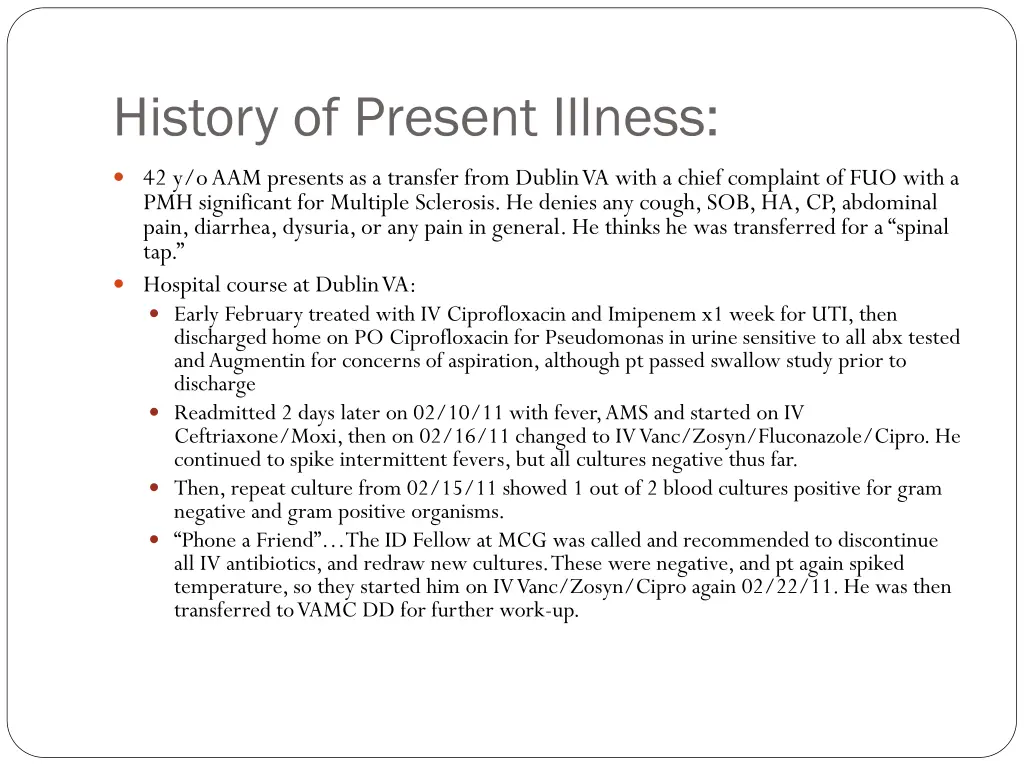 history of present illness