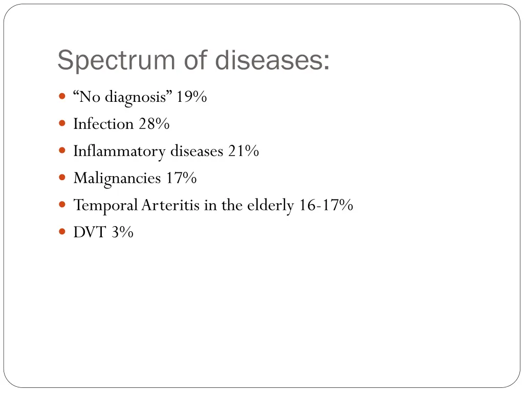 spectrum of diseases