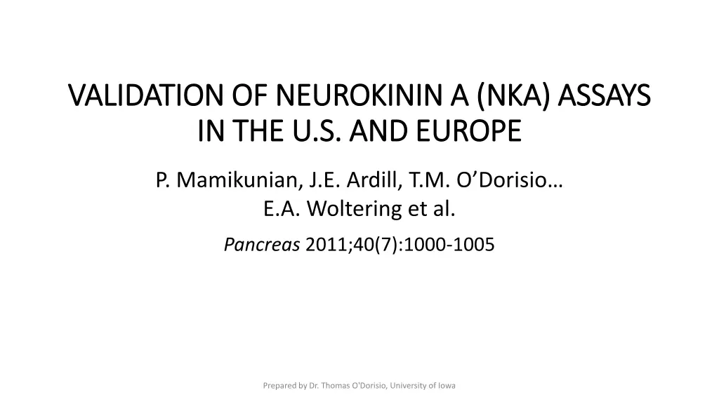 validation of neurokinin a nka assays validation