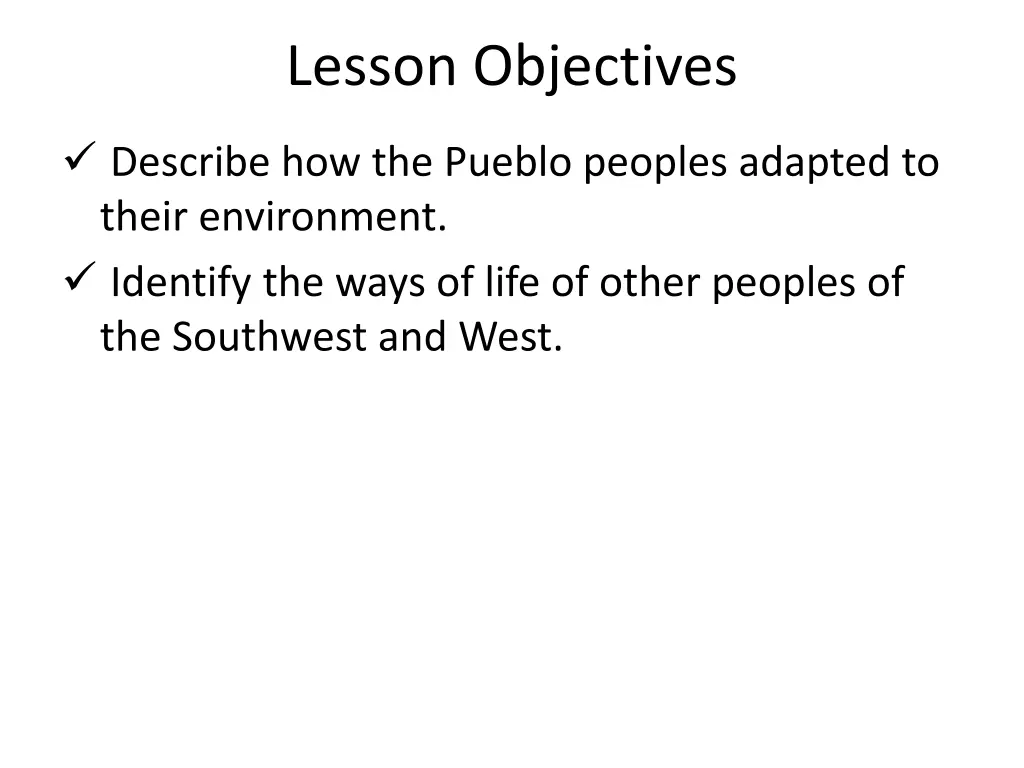 lesson objectives