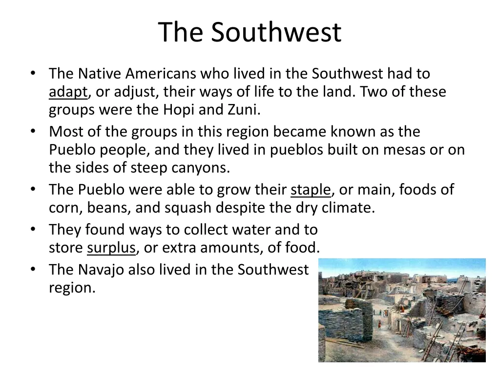 the southwest