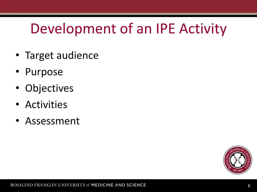 development of an ipe activity