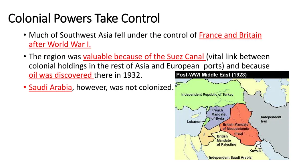 colonial powers take control colonial powers take