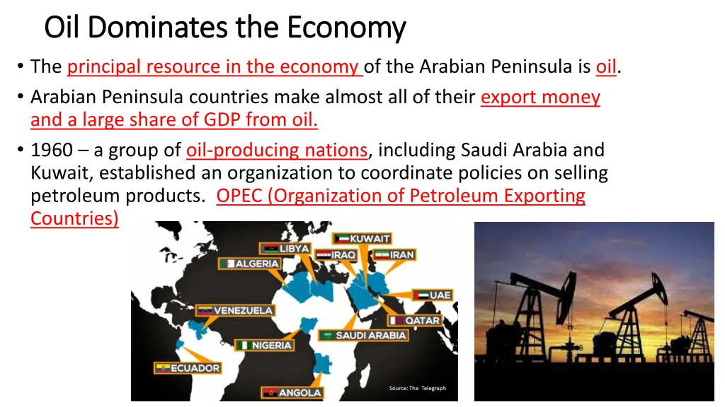 oil dominates the economy oil dominates