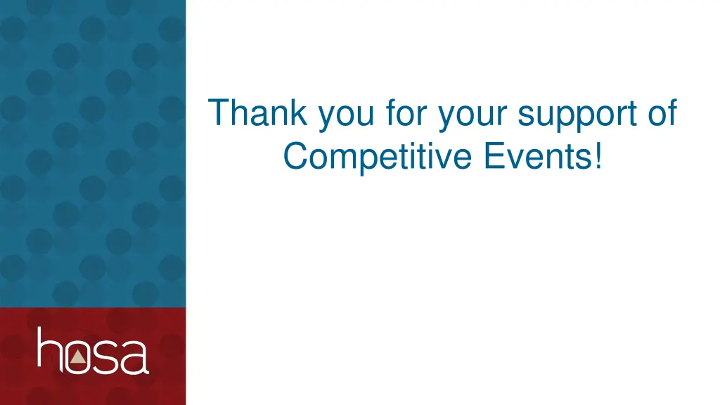 thank you for your support of competitive events