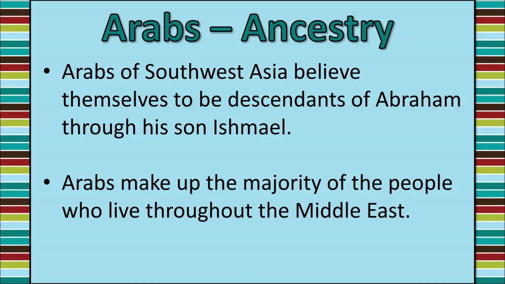 arabs ancestry arabs of southwest asia believe