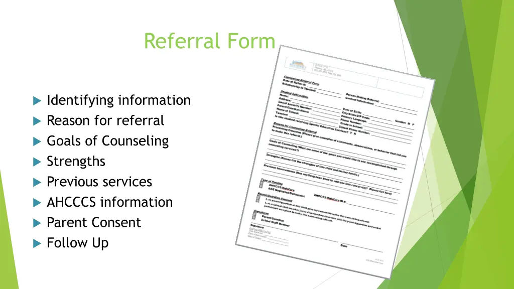 referral form