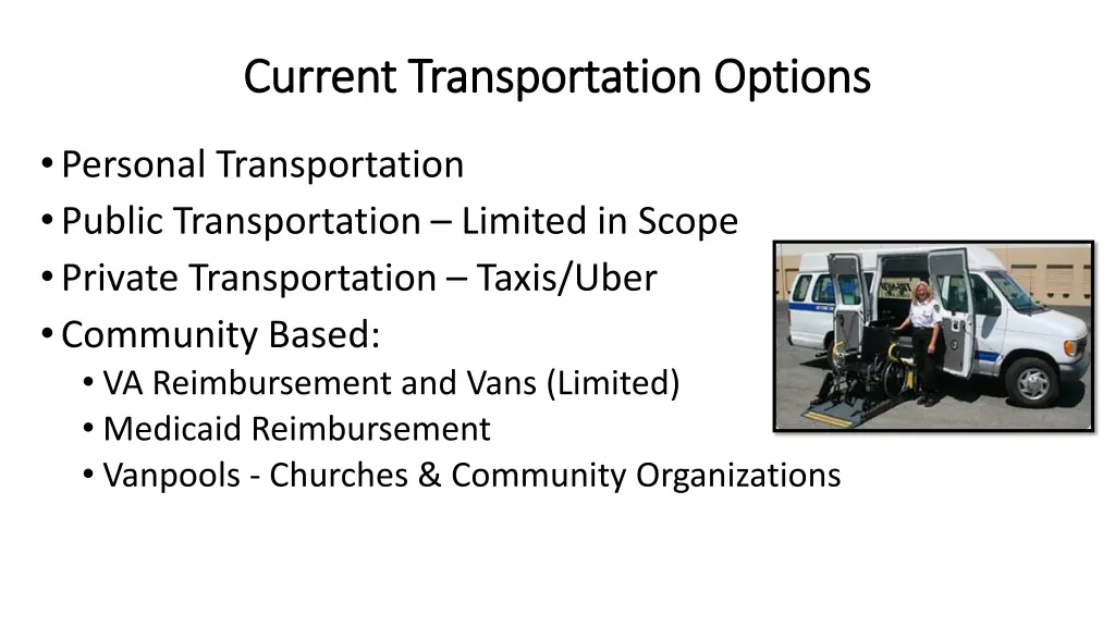 current transportation options current