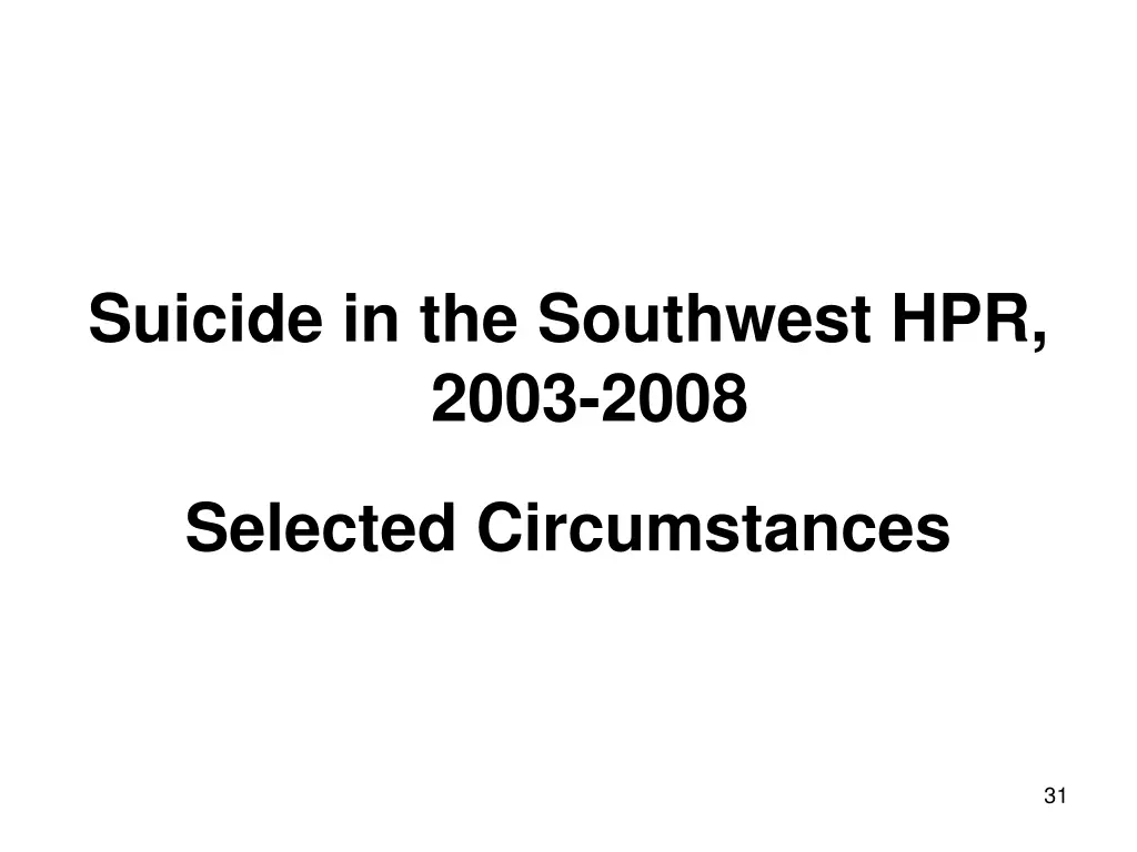 suicide in the southwest hpr 2003 2008 27