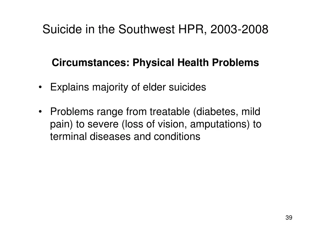 suicide in the southwest hpr 2003 2008 35