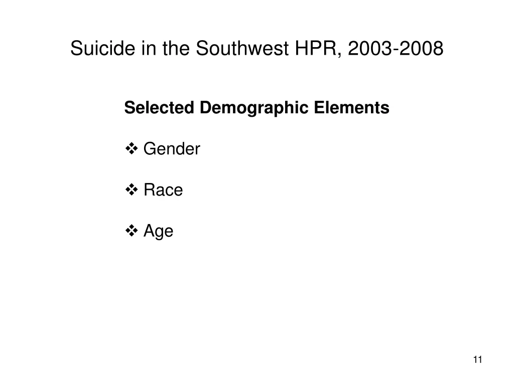 suicide in the southwest hpr 2003 2008 7