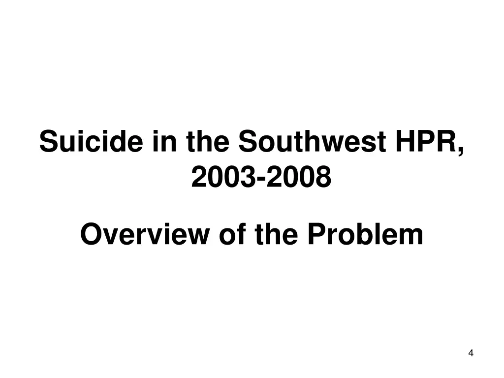 suicide in the southwest hpr 2003 2008