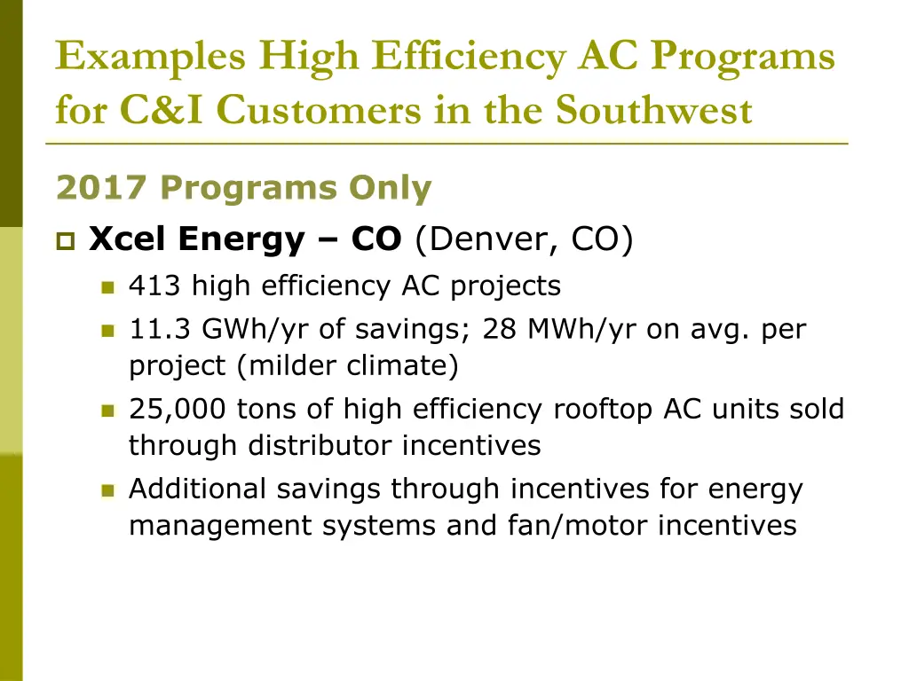 examples high efficiency ac programs 1