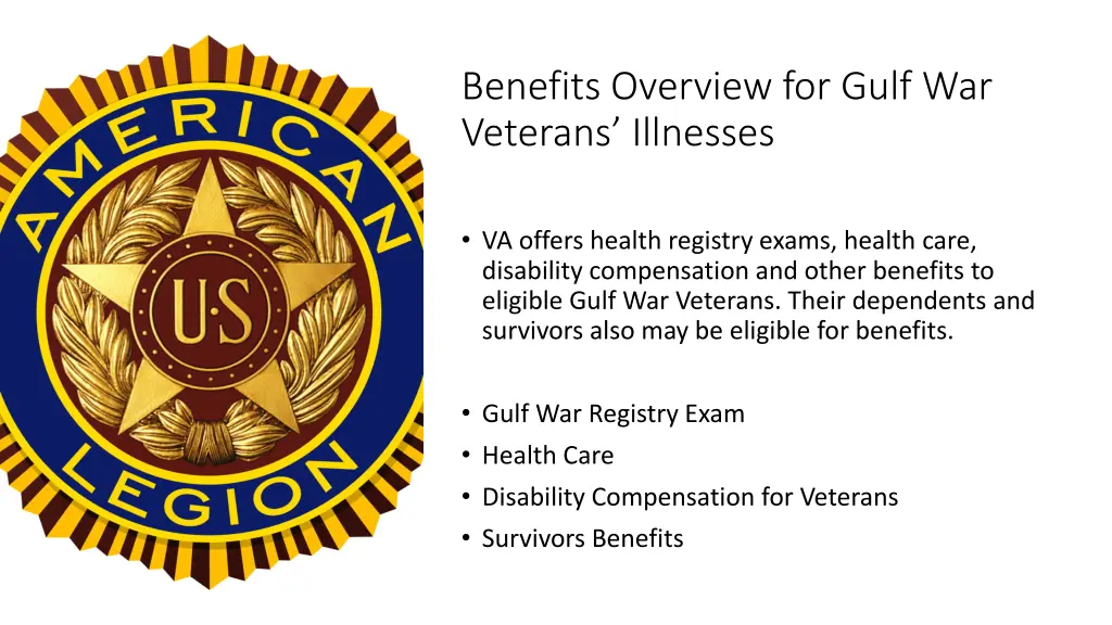 benefits overview for gulf war veterans illnesses