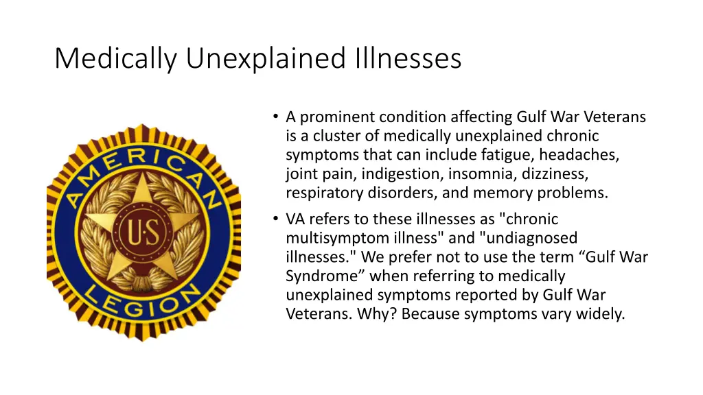 medically unexplained illnesses