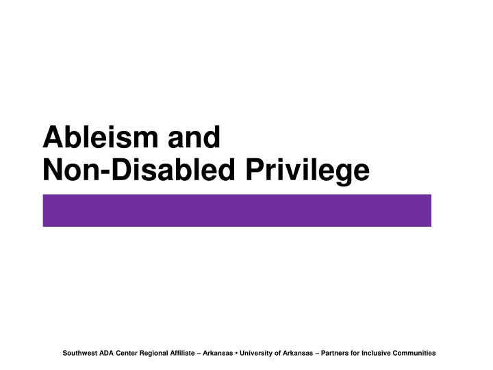 ableism and non disabled privilege