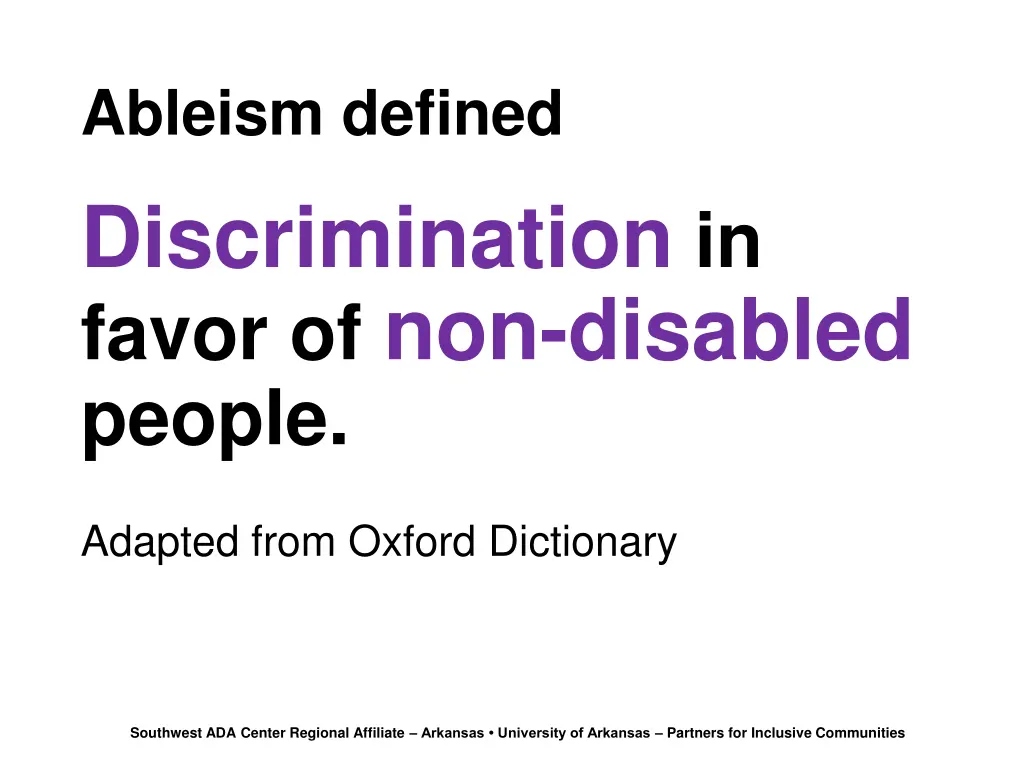 ableism defined discrimination in favor