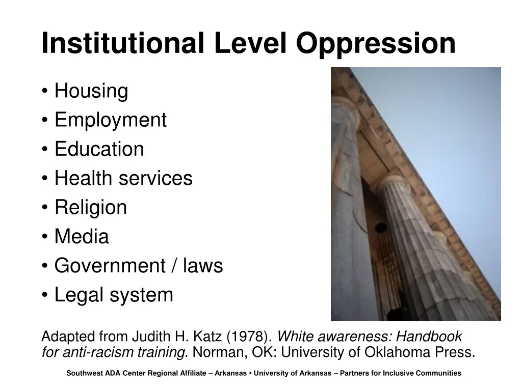 institutional level oppression