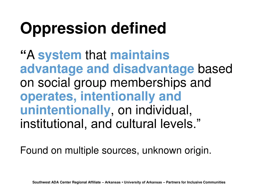 oppression defined