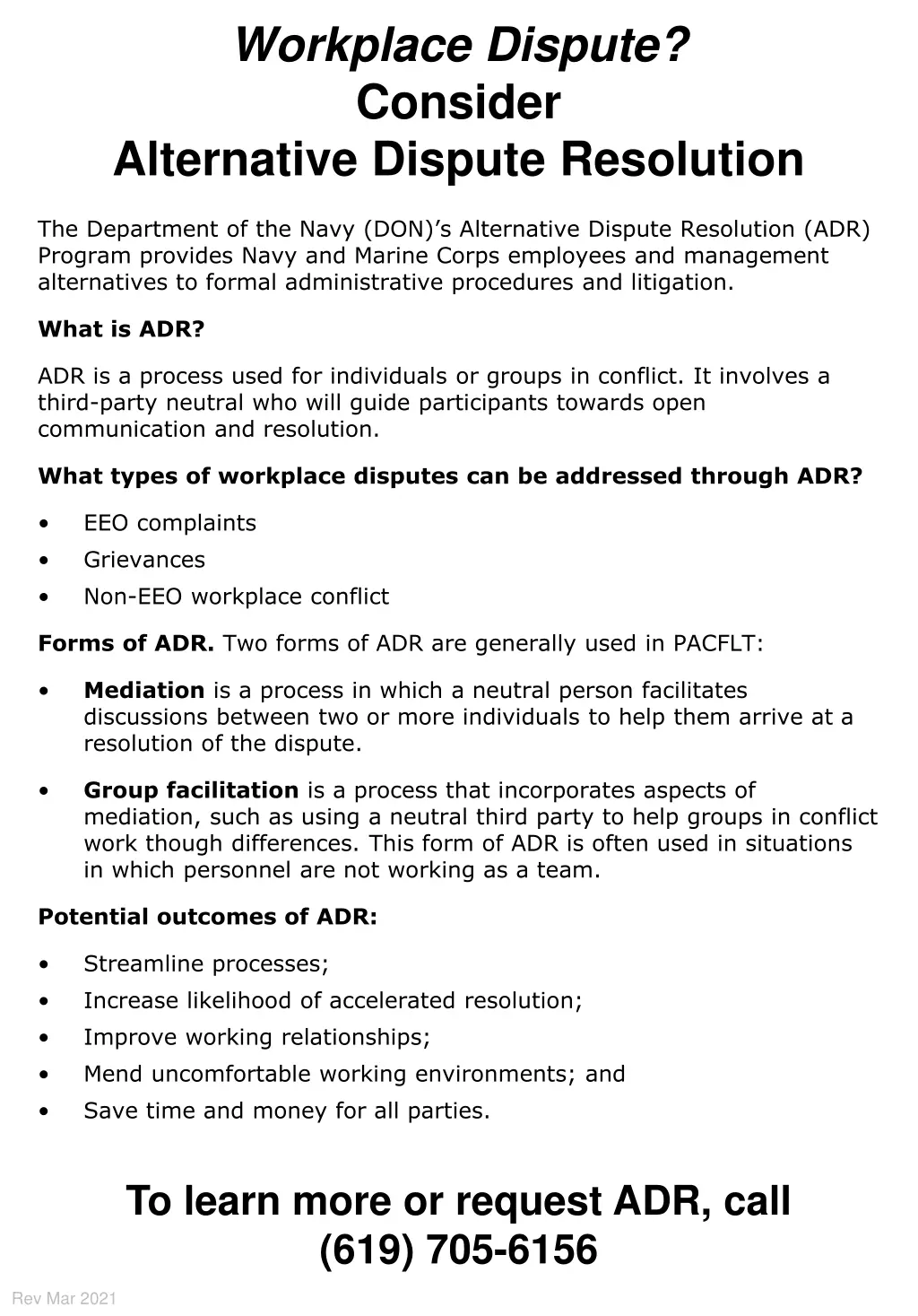 workplace dispute consider alternative dispute