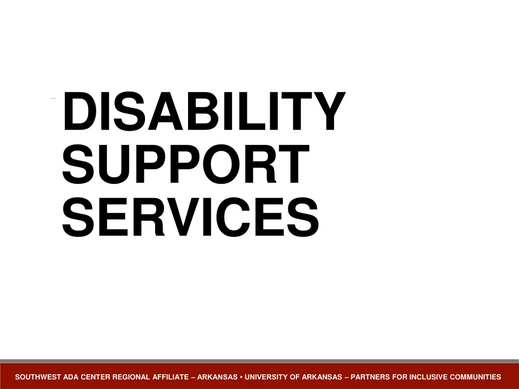 disability support services