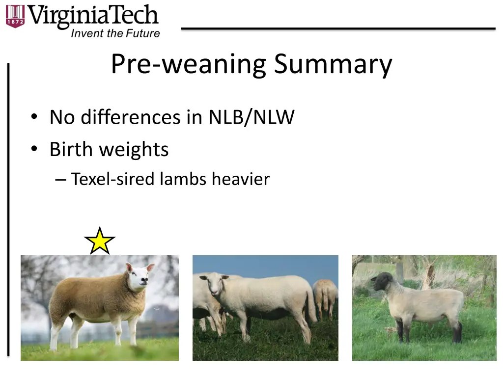 pre weaning summary