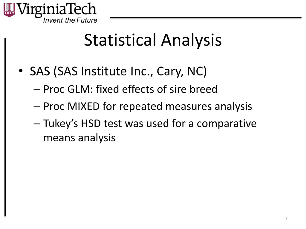 statistical analysis