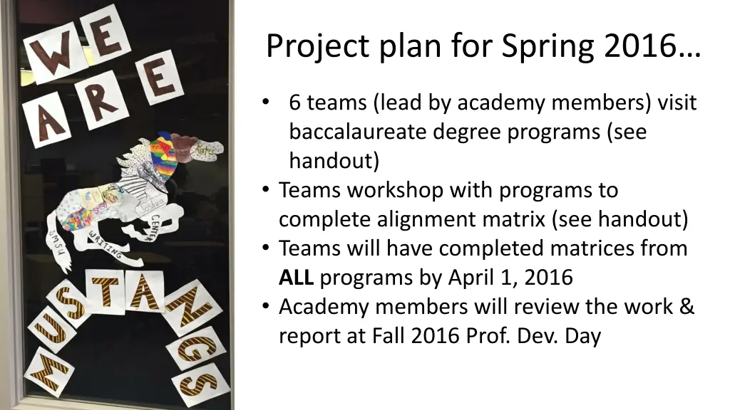 project plan for spring 2016