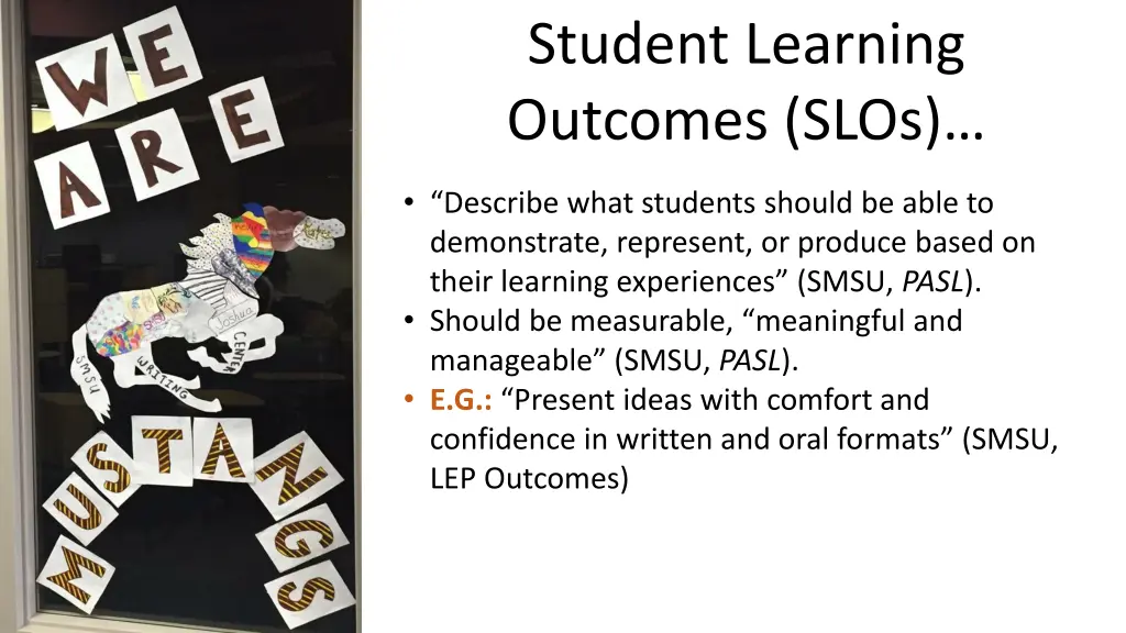 student learning outcomes slos