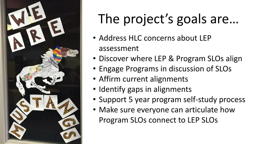 the project s goals are