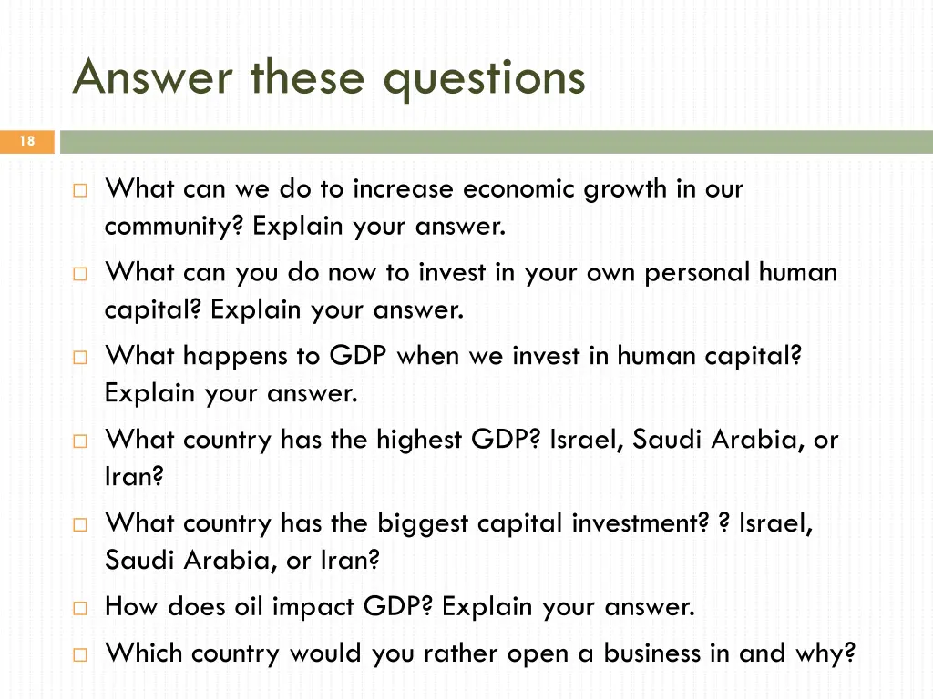 answer these questions