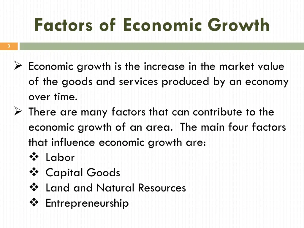 factors of economic growth