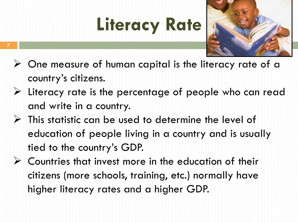 literacy rate