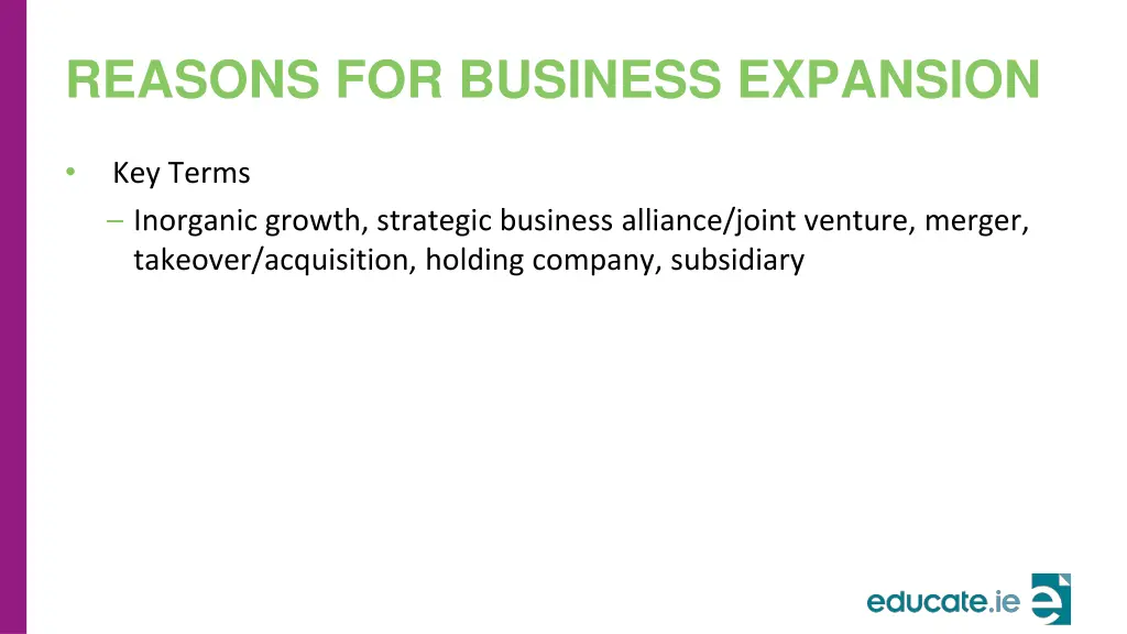 reasons for business expansion