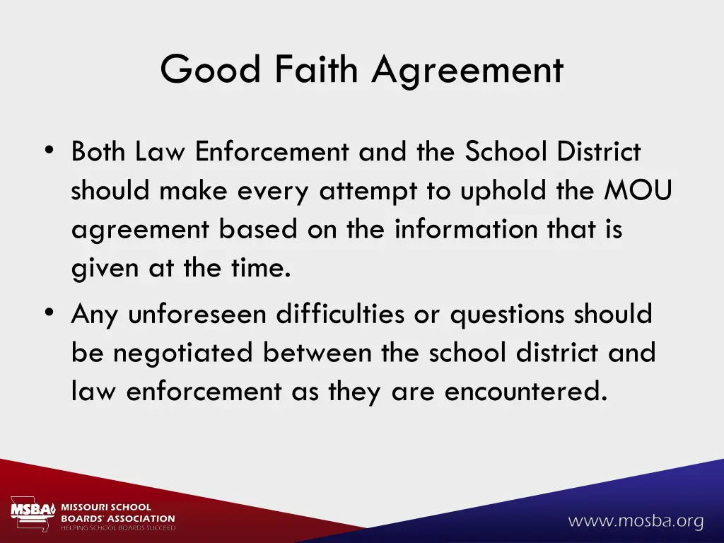 good faith agreement