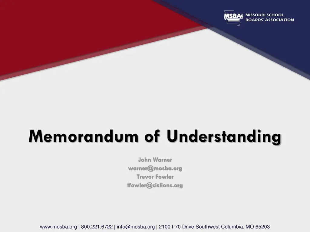 memorandum of understanding