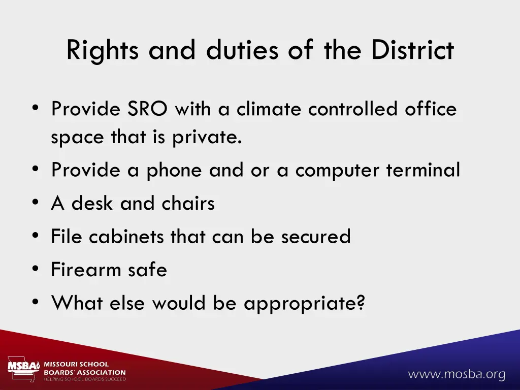 rights and duties of the district