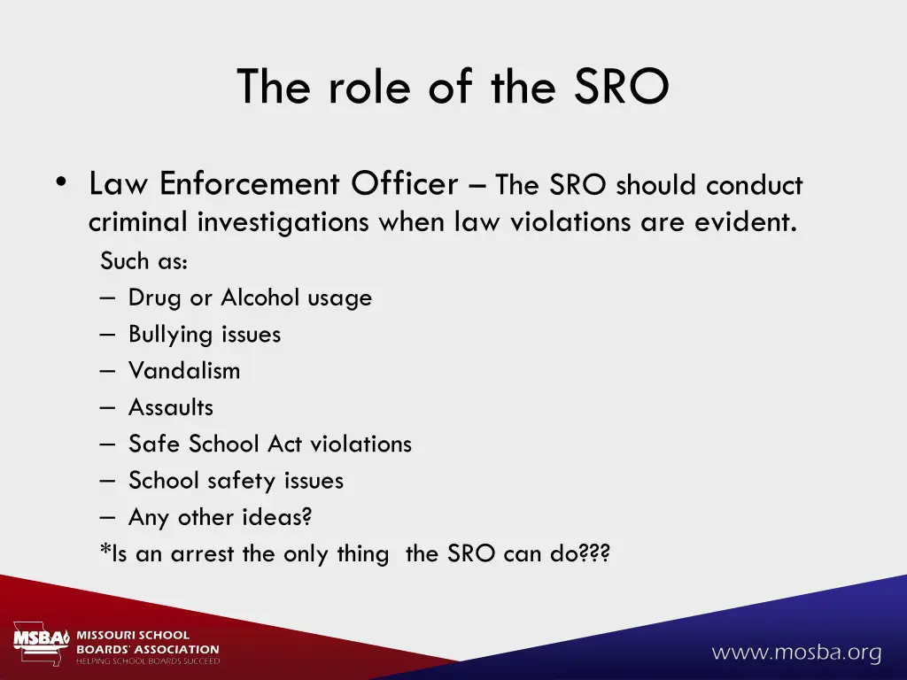 the role of the sro 3